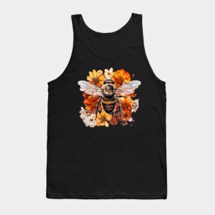 Honeybee, colorful, floral, Illustration Tank Top